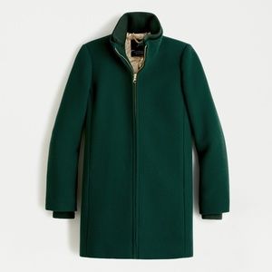 NWT J. Crew Lodge Coat-Dark Forest Green-Size 2